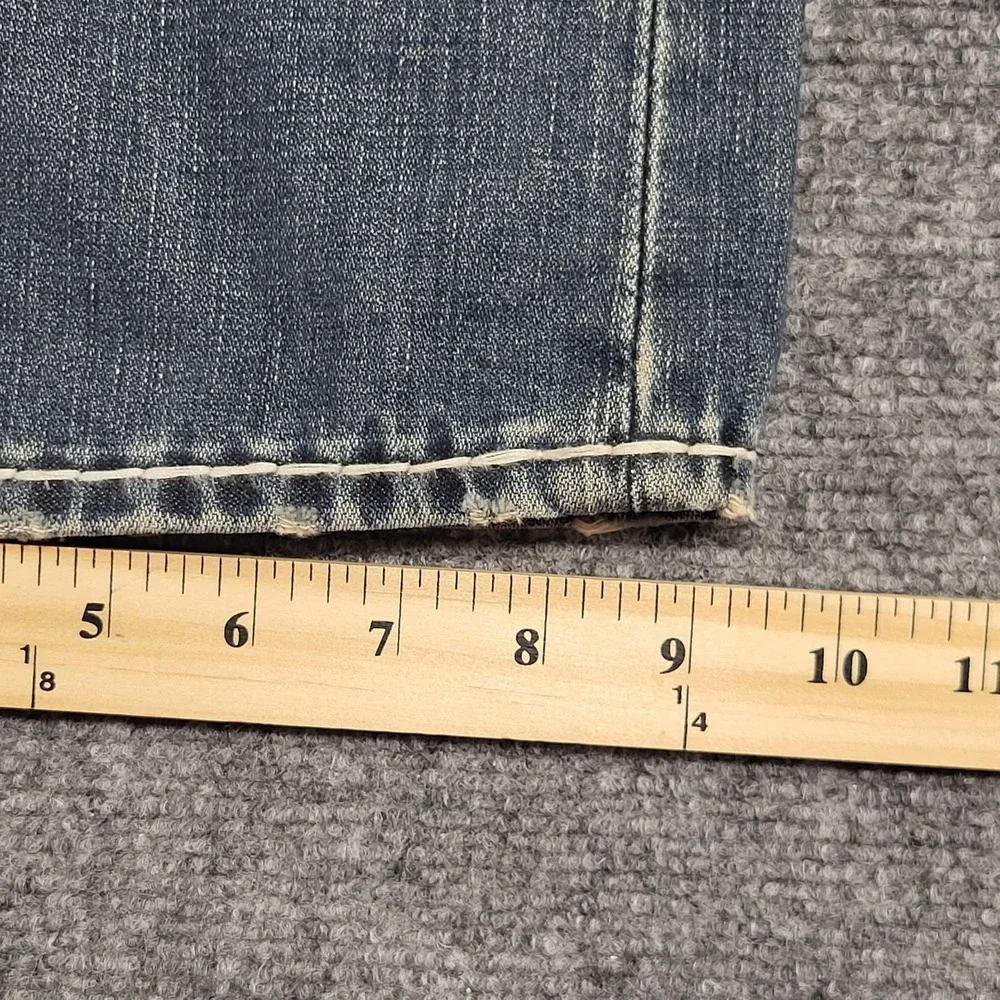 Vtg True Religion Men's Dark Desire Blue Red White Rope Stitch Jeans Size 38